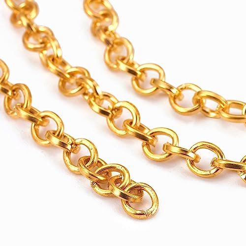 3 Meter Gliederkette Link Kette Metallkette Oval 5mm Farbe Gold Schmuckkette Meterware zur Schmuckherstellung von Halsketten Armband DIY Basteln 3 Meter Gliederkette Link Kette Metallkette Oval 5mm Farbe Gold Schmuckkette Meterware zur Schmuckherstellung von Halsketten Armband DIY Basteln von Perlin