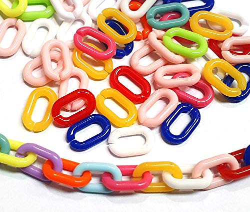 3 meter, Gliederkette Link Kette Kunststoffkette, Oval, Panzerkette 15mm Bunte, C Clips, Schmuckkette zur Schmuckherstellung von Schmuck Machen Halsketten Armband DIY Basteln 3 meter, Gliederkette Link Kette Kunststoffkette, Oval, Panzerkette 15mm Bunte, C Clips, Schmuckkette zur Schmuckherstellung von Schmuck Machen Halsketten Armband DIY Basteln von Perlin