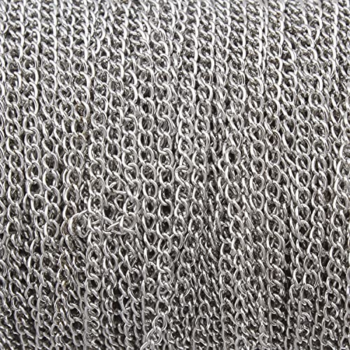 3 meter Gliederkette Link Kette Metallkette Twist Panzerkette 5,5mm Altsilber Schmuckkette Meterware zur Schmuckherstellung von Halsketten Armband DIY Basteln von Perlin