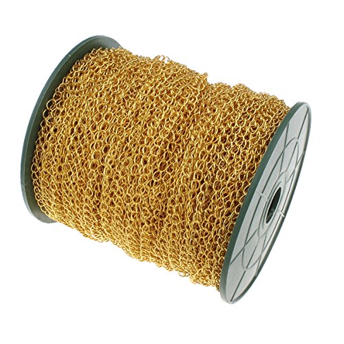 3 meter Gliederkette Link Kette Metallkette Twist Panzerkette 5,5mm Goldfarbe Schmuckkette Meterware zur Schmuckherstellung von Halsketten Armband DIY Basteln K3 von Perlin