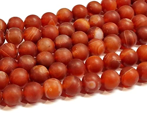 30 Indische Achat Perlen 8mm Matt Rot Rund Edelsteine Halbedelstein Edelstein Achat Stein Schmuck Kette Armband Agate Gemstone Beads G737 x2 von Perlin