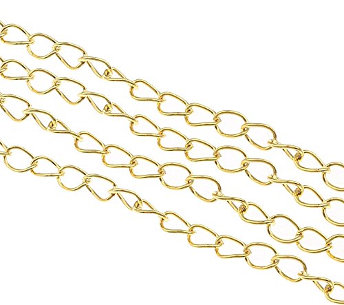 300cm Gliederkette Link Kette Metallkette 5mm Schmuckkette Gold Meterware zur Schmuckherstellung von Halsketten Armband DIY Basteln K3 von Perlin