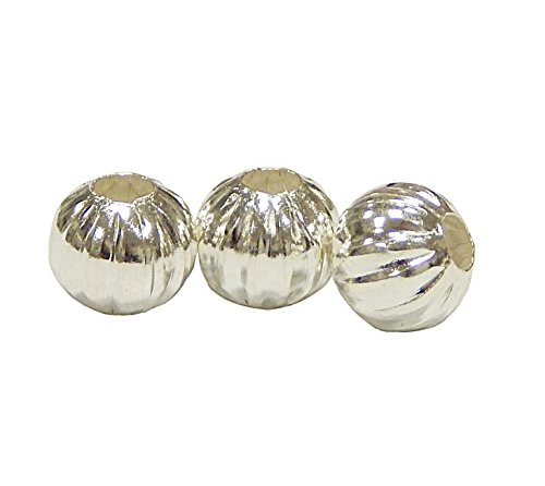 300stk. Metallperlen Zwischenperlen 3mm Kürbis rund, Silber, Spacer Perlen Für Basteln Schmuck Kette Armband von Perlin