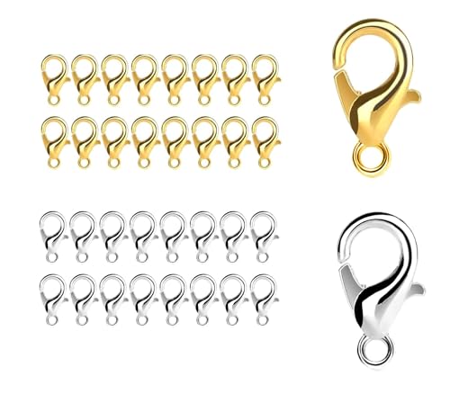 304 Edelstahl Karabiner Verschlüsse 40 Stück Kettenverschluss Set 12mm Farbe Silber Gold Karabinerverschlüssen für Armband Halskette Schmuck 304 Edelstahl Karabiner Verschlüsse 40 Stück Kettenverschluss Set 12mm Farbe Silber Gold Karabinerverschlüssen für Armband Halskette Schmuck von Perlin