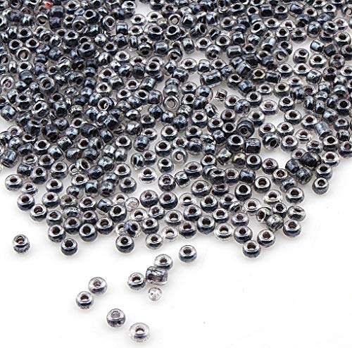 3300 Stück Glas Rocailles Perlen 3mm Innen Farbe Set, 8 Farben, 8/0, Pony Mini Perlen, Inside color Seed Beads, (Schwarz) von Perlin