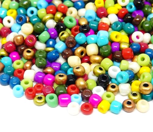 3300 Stück Glas Rocailles Perlen 3mm Opak, Matt, 8/0, Pony Perlen, Opak gelüstert, Opaque Seed Beads, (Gemischt) von Perlin