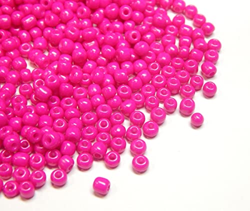 3300 Stück Glas Rocailles Perlen 3mm Opak, Matt, 8/0, Pony Perlen, Opak gelüstert, Opaque Seed Beads, (Pink) von Perlin