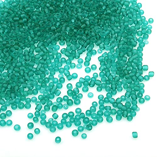 3300 Stück Glas Rocailles Perlen 3mm Opak, Matt, 8/0, Pony Perlen, Opak gelüstert, Opaque Seed Beads, (Smaragd Matt) von Perlin