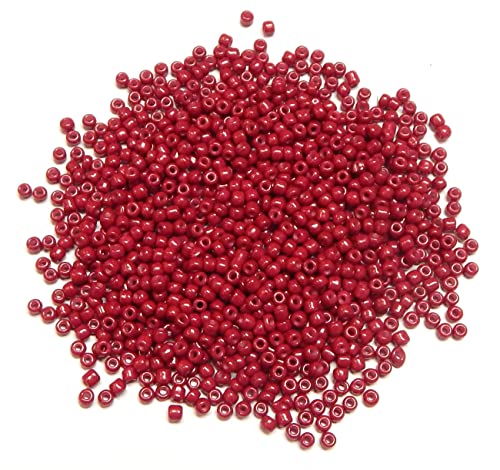 3300 Stück Glas Rocailles Perlen 3mm Opak, Matt, 8/0, Pony Perlen, Opak gelüstert, Opaque Seed Beads, (Weinrot) von Perlin