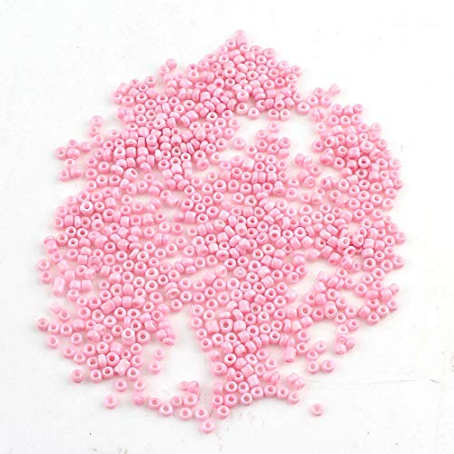3300 Stück Glas Rocailles Perlen 3mm Opak, Matt, 8/0, Pony Perlen, Opak gelüstert, Opaque Seed Beads (Rosa) von Perlin