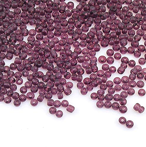 3300 Stück Glas Rocailles Perlen 3mm Transparent, 14 Farben, 8/0, Pony Perlen, Klar Mini Rund Perlen, Seed Beads, (Amethyst) von Perlin