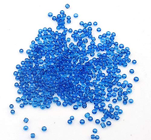 3300 Stück Glas Rocailles 3mm Transparent - 14 Farben, 8/0, Pony Perlen, Klar Mini Rund, Seed Beads (Sapphire Blau) von Perlin