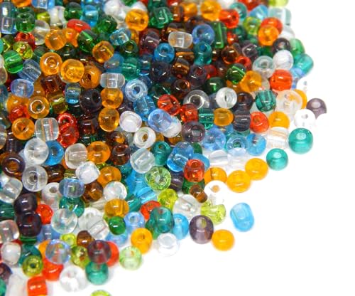 3300 Stück Glas Rocailles Perlen 3mm Transparent, 14 Farben, 8/0, Pony Perlen, Klar Mini Rund Perlen, Seed Beads (Gemischt) von Perlin