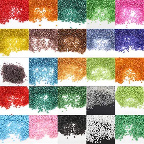 34000 Rocailles 2mm Perlen Set Glas 25 Farben Opak Matt Ceylon Silbereinzug 11/0 500g Rund AM9 34000 Rocailles 2mm Perlen Set Glas 25 Farben Opak Matt Ceylon Silbereinzug 11/0 500g Rund AM9 von Perlin