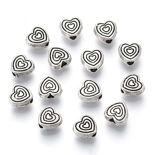 40 Spirale Zwischenperlen Spacer 6mm Silber Herz Metallperlen Zwischenteile Schmuckteil Für Basteln Schmuck Kette Armband Schmuckteile von Perlin