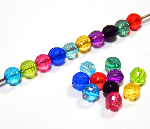 400stk Kunststoffperlen Gemischte farbe Luxus Acrylperlen Plastik 6mm Facettiert Rund Mix Perlen Pack Perle zum fädeln von Perlin