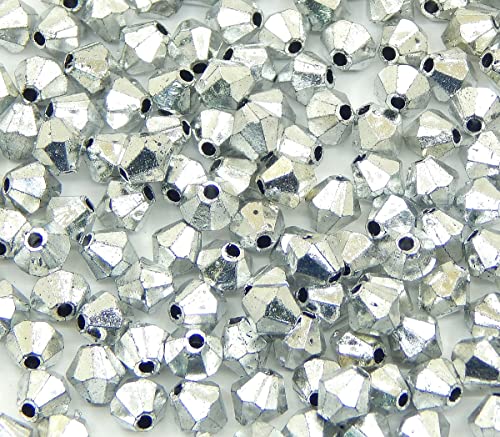 400stk Kunststoffperlen Luxus Metallische Silber Acrylperlen 6mm Doppelkegel Bicone Perlen Lose Perle zum Auffädeln für Deko Basteln Schmuck 400stk Kunststoffperlen Luxus Metallische Silber Acrylperlen 6mm Doppelkegel Bicone Perlen Lose Perle zum Auffädeln für Deko Basteln Schmuck von Perlin