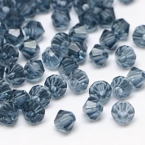 40stk Preciosa Böhmische Kristallperlen 4mm Doppelkegel Tschechische Perlen Glasschliffperlen Glasperlen, Bicone Beads (Indicolite) von Perlin