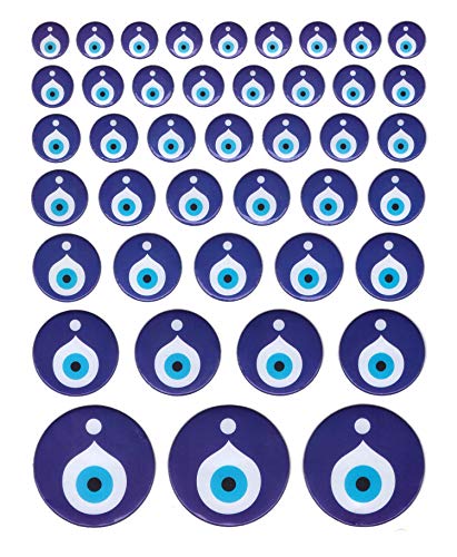 42X Nazar Boncuk Boncugu 3D Sticker Aufkleber Reliefsticker Blaues Auge, Evil Eye, Türkischer Glücksbringer, Gastgeschenke Dekoration Amulett Anhänger Wanddeko Babyparty Mevlüt Sünnet bebek sekeri von Perlin