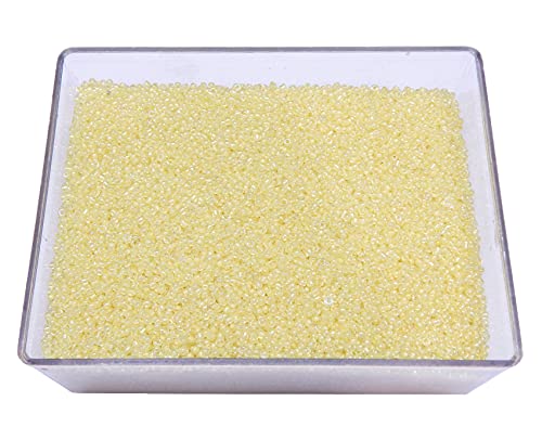 450g Rocailles Perlen 2mm Gelb-Klar Farbe Set Glasperlen Rund 30000stk 11/0 Indianerperlen Seed Beads (Gelb) von Perlin