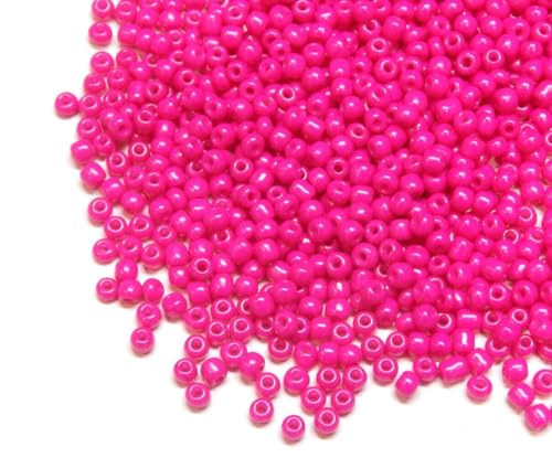 450g Rocailles Perlen 2mm Opak und Matt Set Glasperlen Rund 30000stk 11/0 Indianerperlen Perlenhäkeln Perlentiere Seed Beads (Pink) von Perlin