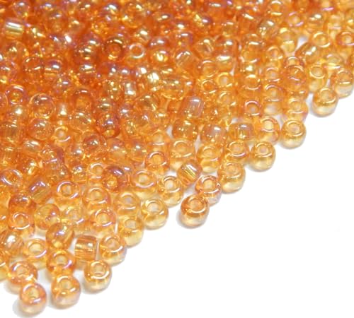 450g Rocailles Perlen 2mm Transparent Set Glasperlen Rund 30000stk 11/0 Indianerperlen Perlenhäkeln Perlentiere Seed Beads (Gold AB) von Perlin
