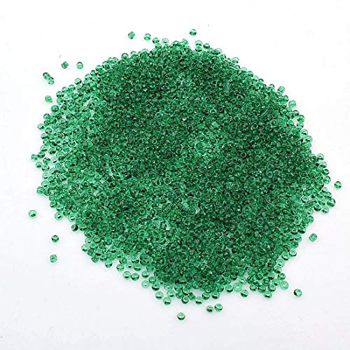 450g Rocailles Perlen 2mm Transparent Set Glasperlen Rund 30000stk 11/0 Indianerperlen Perlenhäkeln Seed Beads (Ferngrün) von Perlin