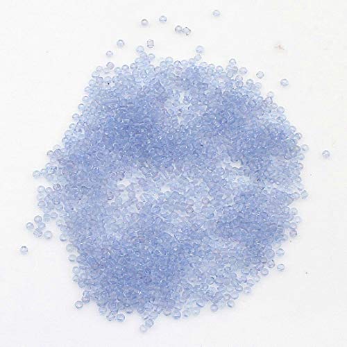 450g Rocailles Perlen 2mm Transparent Set Glasperlen Rund 30000stk 11/0 Indianerperlen Perlentiere Seed Beads (Hell Blau) von Perlin