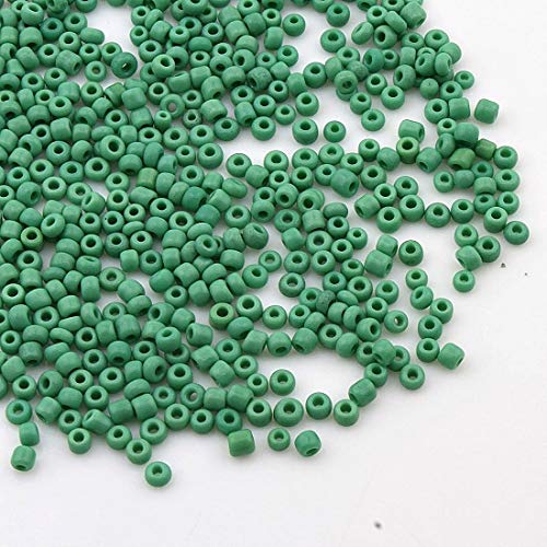 450g Rocailles Perlen 3mm Opak Farbe Set Glasperlen Rund 15000Stk 8/0 Indianerperlen Perlenhäkeln Perlentiere Seed Beads (Grün) von Perlin