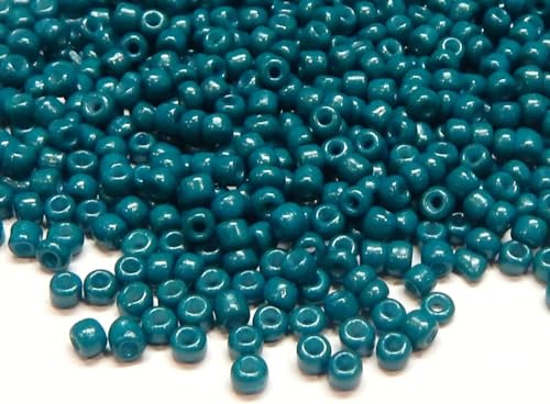 450g Rocailles Perlen 3mm Opak Farbe Set Glasperlen Rund 15000Stk 8/0 Indianerperlen Perlenhäkeln Perlentiere Seed Beads (Indische Sapphir) von Perlin