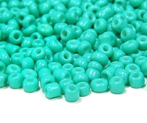 450g Rocailles Perlen 3mm Opak Farbe Set Glasperlen Rund 15000Stk 8/0 Indianerperlen Perlenhäkeln Perlentiere Seed Beads (Türkis) von Perlin