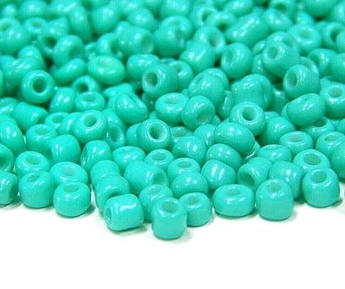 450g Rocailles Perlen 3mm Opak Farbe Set Glasperlen Rund 15000Stk 8/0 Indianerperlen Perlenhäkeln Perlentiere Seed Beads (Türkis) von Perlin