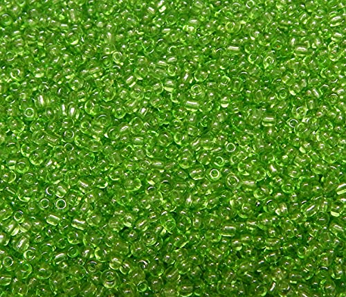 450g Rocailles Perlen 3mm Transparent Farbe Set Glasperlen Rund 15000Stk 8/0 Indianerperlen Perlenhäkeln Perlentiere Seed Beads (Grün) von Perlin