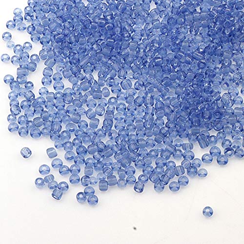 450g Rocailles Perlen 3mm Transparent Farbe Set Glasperlen Rund 15000Stk 8/0 Indianerperlen Perlenhäkeln Perlentiere Seed Beads (Hell Blau) von Perlin