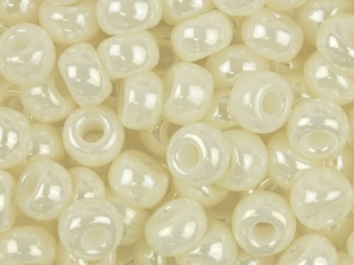 450g Rocailles Perlen 4mm Krem Beige Ceylon 5000Stk 6/0 Glasperlen Roccailles, Glass Seed Beads A240 von Perlin