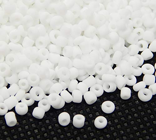450g Rocailles Perlen 4mm Opak Matt Weiß 5000Stk 6/0 Glasperlen Roccailles Glass Seed Beads A266 von Perlin
