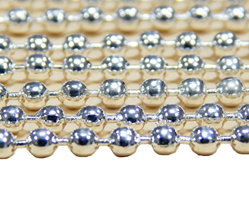 5 meter Gliederkette Link Kette Metallkette Kugelkette Rund 2,5mm Silber Ball Schmuckkette Meterware zur Schmuckherstellung von Halsketten Armband DIY Basteln K30 von Perlin