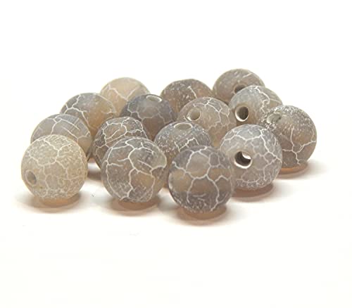 Edelstein Perlen 4mm Achat Stein Matt Set Kugel Naturstein Frosted Achatperle Halbedelstein Edelsteine Perle mit Loch zum auffädeln (Grau) Edelstein Perlen 4mm Achat Stein Matt Set Kugel Naturstein Frosted Achatperle Halbedelstein Edelsteine Perle mit Loch zum auffädeln (Grau) von Perlin