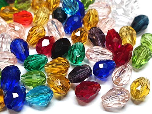 50 Stück TSCHECHISCHE KRISTALL PERLEN GLASPERLEN - Bunt - 8mm x 6mm Tropfen form Schmuckperlen Kristallschliffperlen Glasschliffperlen 50 Stück TSCHECHISCHE KRISTALL PERLEN GLASPERLEN - Bunt - 8mm x 6mm Tropfen form Schmuckperlen Kristallschliffperlen Glasschliffperlen von Perlin