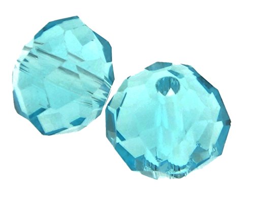 50 Stück Tschechische Kristall Glas Perlen CZ Böhmische Facettierte Rondelle Glasperlen 3x2 mm Glasschliffperlen (Blau) von Perlin
