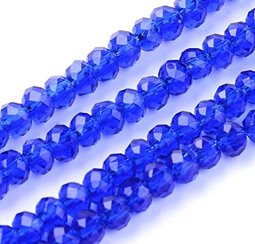 50 Stück Tschechische Kristall Glas Perlen CZ Böhmische Facettierte Rondelle Glasperlen 3x2 mm Glasschliffperlen (Blau Sapphire) von Perlin