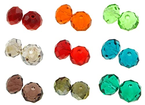 50 Stück Tschechische Kristall Glas Perlen CZ Böhmische Facettierte Rondelle Glasperlen 3x2 mm Glasschliffperlen (Gemischt) von Perlin