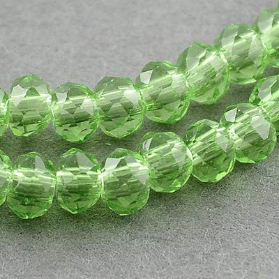 50 Stück Tschechische Kristall Glas Perlen CZ Böhmische Facettierte Rondelle Glasperlen 3x2 mm Glasschliffperlen (Hell Grün) von Perlin