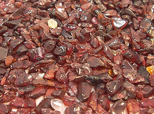 500 Stück Granat Garnet Trommelsteine Klein Edelstein Perlen Edelstein ohne loch Chips Halbedelstein Schmuckstein, Beads Gemstone (Garnet 4~8 mm) von Perlin