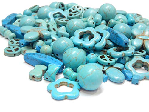 500g Türkis Edelstein Perlen Set Mix Rund Würfel Oval 8mm bis 30mm Schmucksteine Halbedelstein für Schmuck Konvolut Edel Bastelset G168 500g Türkis Edelstein Perlen Set Mix Rund Würfel Oval 8mm bis 30mm Schmucksteine Halbedelstein für Schmuck Konvolut Edel Bastelset G168 von Perlin