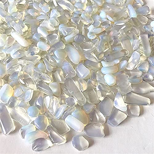500stk Mondstein Perlen, Opal, Edelstein Perlen 3mm ~ 5mm Trommelstein Chip Syntetischer Edelsteine Halbedelstein Schmuckperlen Schmuckstein, Beads Gemstone Weiß von Perlin