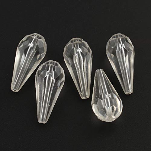 50stk Kunststoffperlen Luxus Crystal Klar Acrylperlen 35mm x 11mm Tropfen Plastik Perlen Facettiert Perle zum Auffädeln für Deko Basteln Schmuck D130 50stk Kunststoffperlen Luxus Crystal Klar Acrylperlen 35mm x 11mm Tropfen Plastik Perlen Facettiert Perle zum Auffädeln für Deko Basteln Schmuck D130 von Perlin
