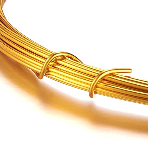 Perlin 5m Aluminiumdraht Gold 1,5mm Schmuckdraht Biegedraht Alu-draht Basteldraht Perlendraht Dekodraht Lackdraht Blumendraht von Perlin
