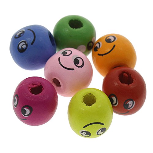 60 Holzperlen 14mm Smiley-Gesicht und Fädelperlen aus Holz Perlen Bunte zum Basteln 3mm mit loch 60 Holzperlen 14mm Smiley-Gesicht und Fädelperlen aus Holz Perlen Bunte zum Basteln 3mm mit loch von Perlin