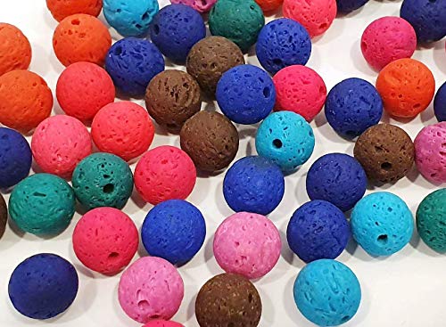 60 Stk Lava Stein Perlen 10mm Rund Lavaperlen Bunte Mix Farbe Lose Vulkanisch Edelstein Naturstein Schmuckperlen 60 Stk Lava Stein Perlen 10mm Rund Lavaperlen Bunte Mix Farbe Lose Vulkanisch Edelstein Naturstein Schmuckperlen von Perlin